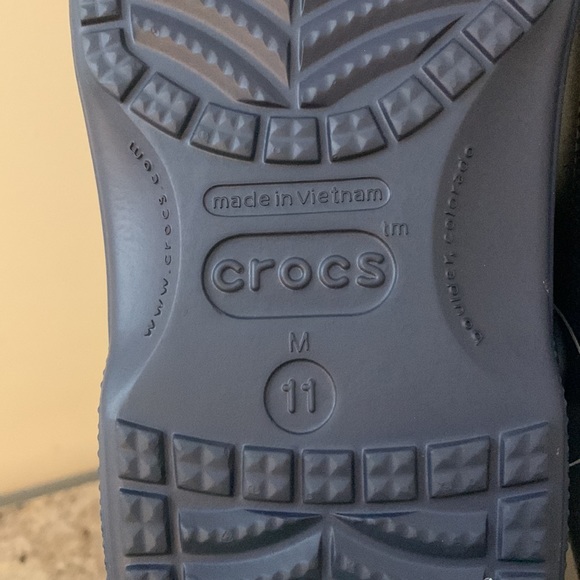 Navy Blue Fur-Lined Crocs - Picture 10 of 13